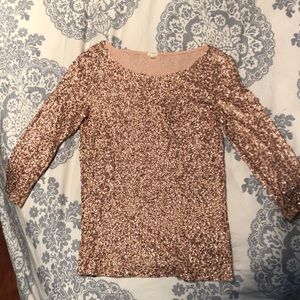 Pale pink sequin J. Crew shirt